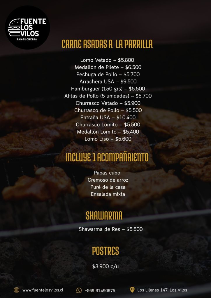 Fuente Los Vilos - Sangucheria, Carnes, Postres